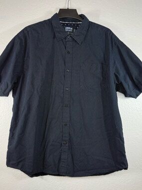 Monument Mens Button Down Shirt Short Sleeve Black with Small Dots Size 2X‎